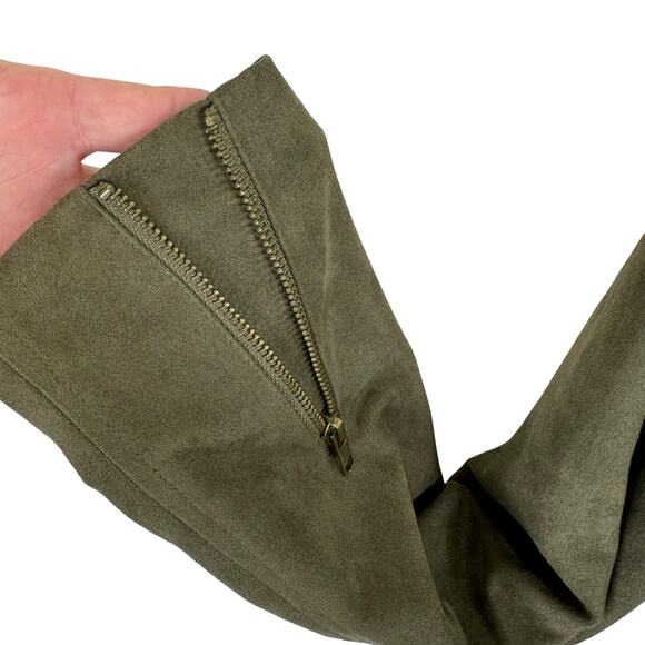 Ellison Green Long Sleeve Lined Asymmetrical Full Zip Lightweight Suede Jacket M - Picture 5 of 8